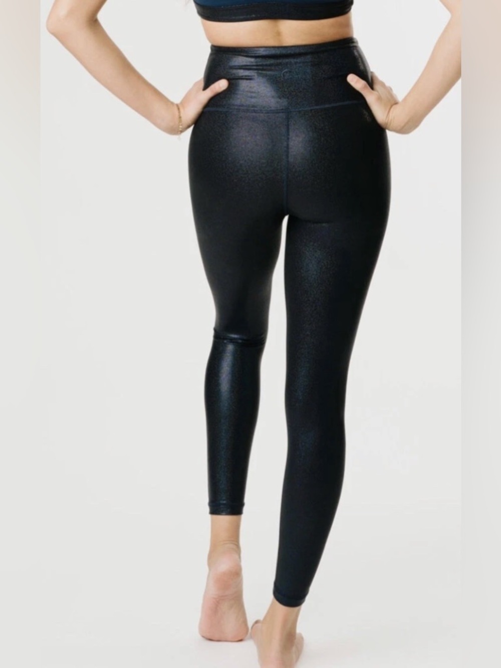 NWOT Zyia Midnight Blue Twilight Luxe leggings 24” women sz 14 16 iridescent new
